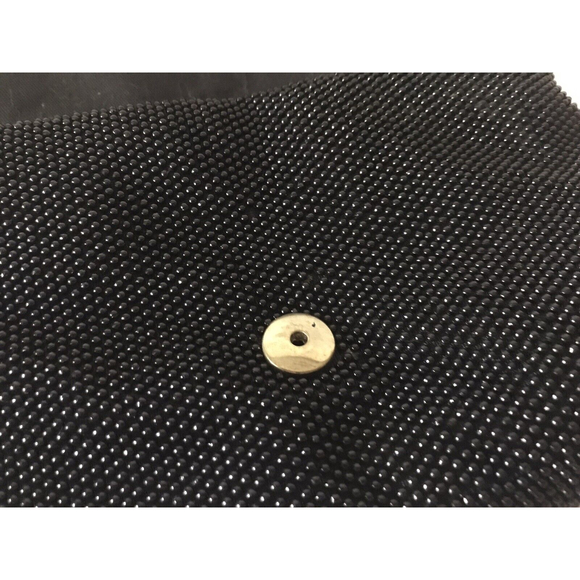 Vintage Black Beaded Holiday Fair Purse 9 1/2” X 5 1/2” Snap Closure - Picture 5 of 5